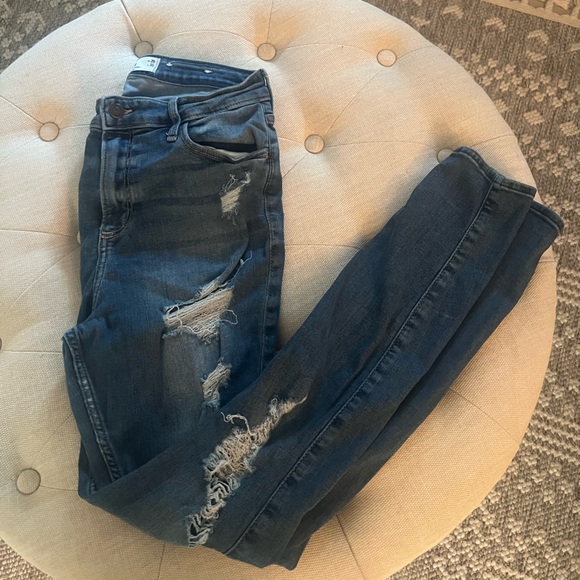 Hollister Denim - Hollister distressed high rise skinny jeans